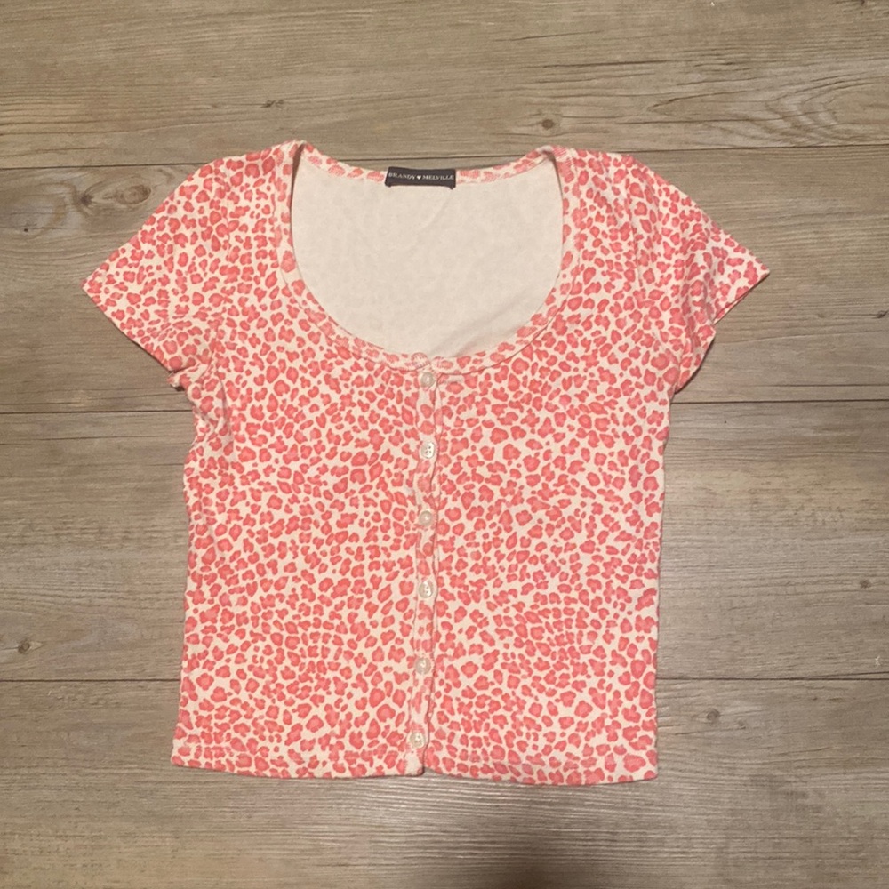 Brandy Melville Pink Cheetah Zelly top